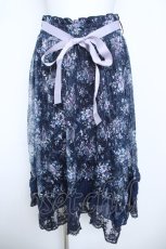 画像1: axes femme / フローラルレースイレヘムスカート F 紺 Y-26-06-08-152-AX-SK-SZ-ZY (1)