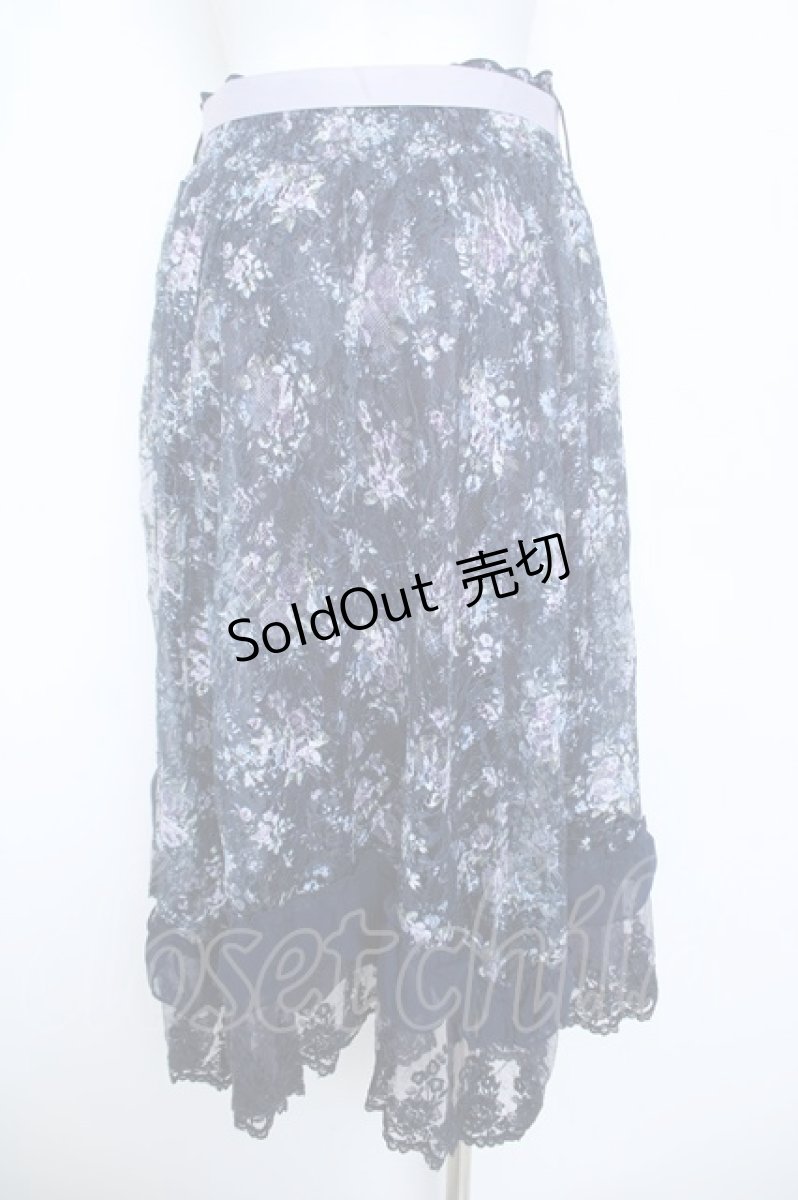 画像2: axes femme / フローラルレースイレヘムスカート F 紺 Y-26-06-08-152-AX-SK-SZ-ZS (2)