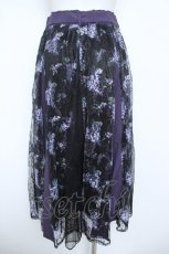 画像2: axes femme / 紫陽花プリントレーススカート F 黒 Y-26-06-08-153-AX-SK-SZ-ZY (2)