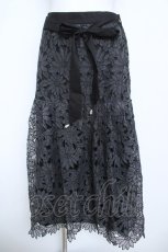 画像1: axes femme / フラワーレースロングスカート M 黒 Y-26-06-08-161-AX-SK-SZ-ZY (1)