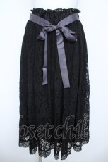 画像1: axes femme / 総レースロングスカート M 黒 Y-26-06-08-162-AX-SK-SZ-ZY (1)