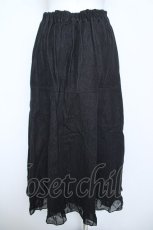 画像2: axes femme NOSTALGIE / シフォンフリル切替デニムスカート F 黒 Y-26-06-08-163-AX-SK-SZ-ZY (2)
