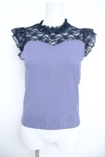 画像1: axes femme POETIQUE / レースビスチェ切替タンク M 紺 Y-26-06-08-030-AX-TO-SZ-ZY (1)