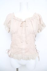 画像1: axes femme / コットンレース切替トップス F ベージュ Y-26-06-08-032-AX-TO-SZ-ZY (1)