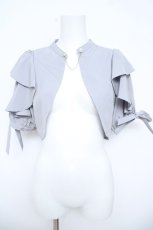 画像1: axes femme POETIQUE / フリル半袖ショートボレロ M グレー Y-26-06-08-034-AX-TO-SZ-ZY (1)