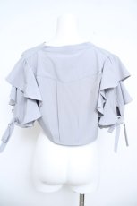 画像2: axes femme POETIQUE / フリル半袖ショートボレロ M グレー Y-26-06-08-034-AX-TO-SZ-ZY (2)