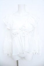 画像1: axes femme / レース袖フリルボレロ M 白 Y-26-06-08-035-AX-TO-SZ-ZY (1)