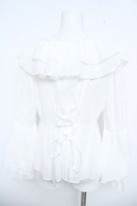 画像2: axes femme / レース袖フリルボレロ M 白 Y-26-06-08-035-AX-TO-SZ-ZY (2)