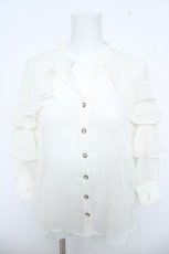 画像1: axes femme NOSTALGIE / シフォンフリルブラウス F 生成り Y-26-06-08-038-AX-BL-SZ-ZY (1)