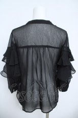 画像2: axes femme NOSTALGIE / シフォンフリルブラウス F 黒 Y-26-06-08-039-AX-BL-SZ-ZY (2)