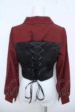 画像2: axes femme POETIQUE / ビスチェデザインブラウス M ワイン Y-26-06-08-047-AX-BL-SZ-ZY (2)