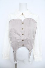 画像1: axes femme POETIQUE / ビスチェデザインブラウス M ベージュ Y-26-06-08-048-AX-BL-SZ-ZY (1)