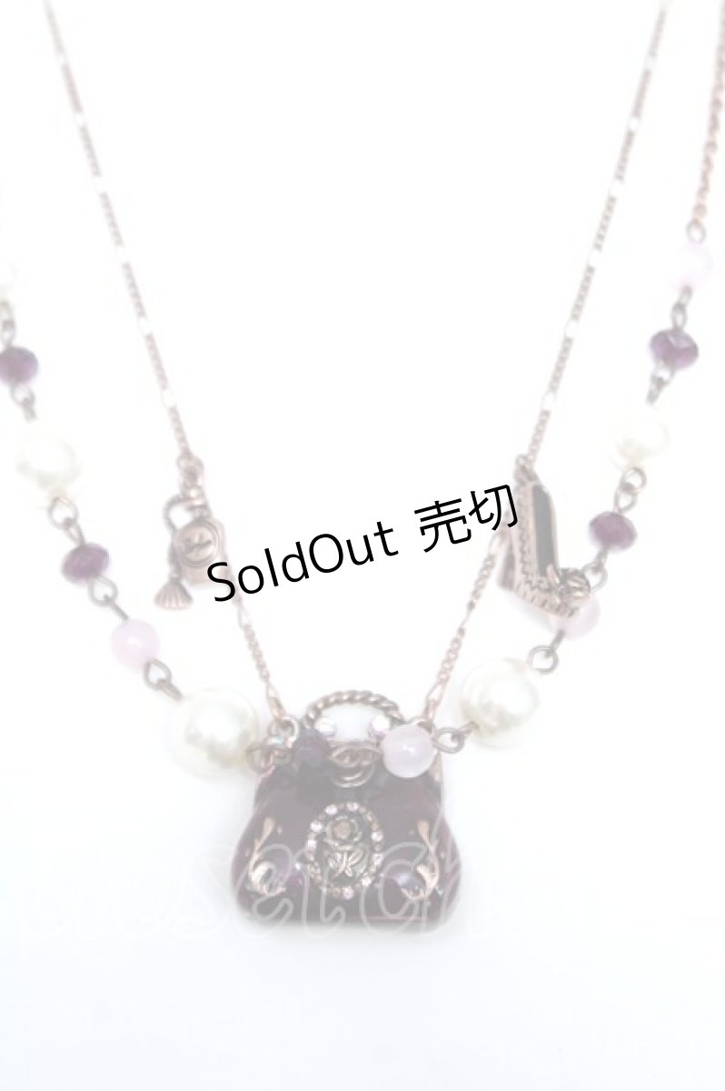 画像1: axes femme / バッグ型モチーフ2連ネックレス  パープル Y-26-06-10-001-AX-AC-SZ-ZY (1)