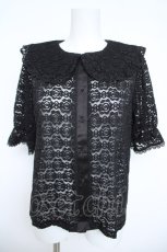 画像1: m petit by misako / AOKレースブラウス M 濃黒 Y-26-06-10-005-LO-BL-SZ-ZY (1)
