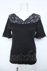 画像1: axes femme / 透けレースVネックインナー M 黒 Y-26-06-10-046-AX-TO-SZ-ZY (1)