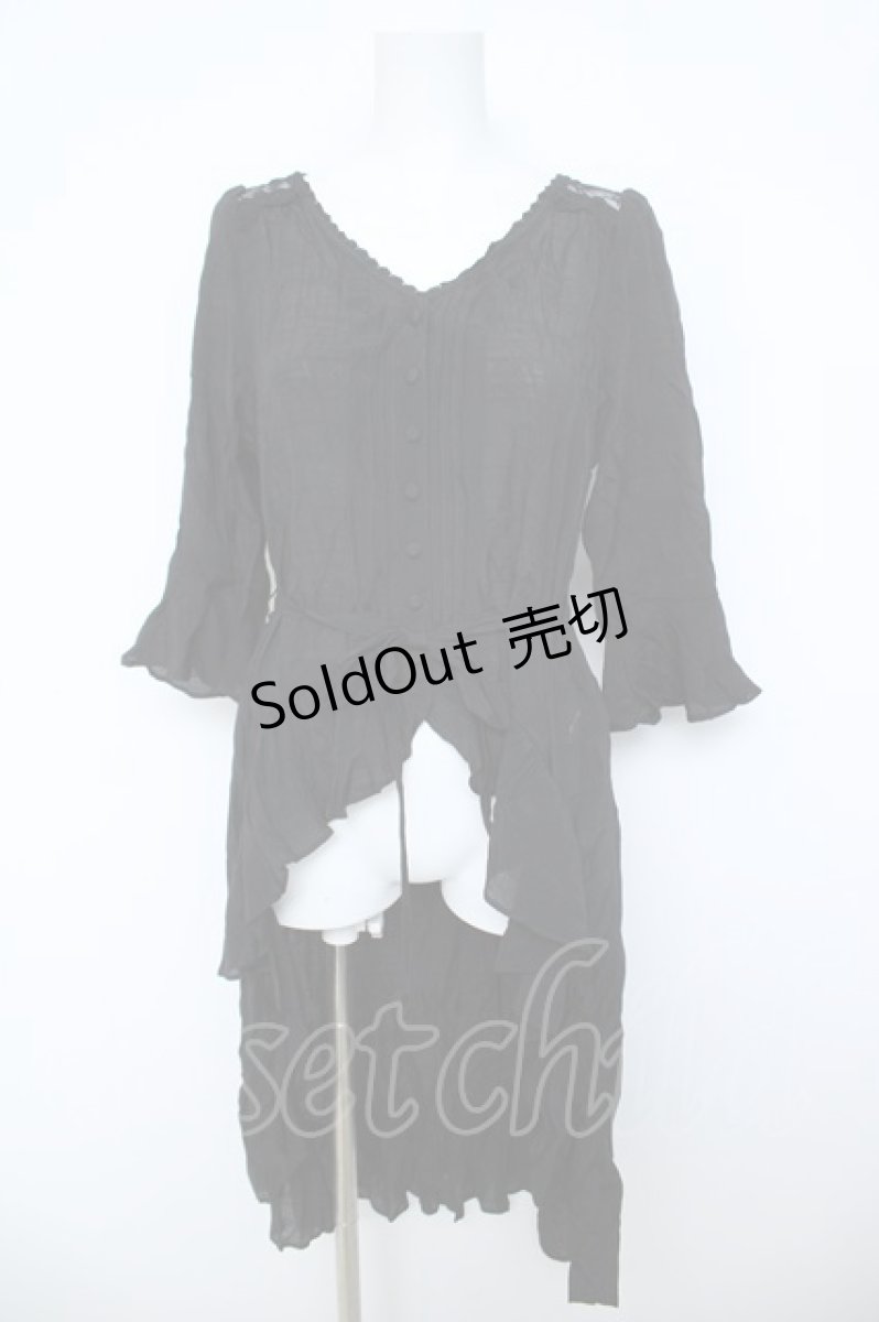 画像1: axes femme / フィッシュテール羽織ワンピース M 黒 Y-26-06-10-057-AX-TO-SZ-ZI (1)