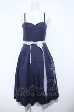 画像1: axes femme / チャイナ風刺繍キャミワンピース F 紺 Y-26-06-10-062-AX-OP-SZ-ZY (1)