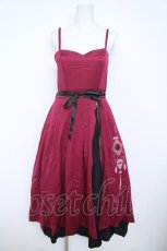 画像1: axes femme / チャイナ風刺繍キャミワンピース F ワイン Y-26-06-10-063-AX-OP-SZ-ZY (1)