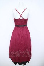 画像2: axes femme / チャイナ風刺繍キャミワンピース F ワイン Y-26-06-10-063-AX-OP-SZ-ZY (2)