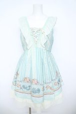 画像1: axes femme / ストライプパリメルヘン柄ワンピース M ミント Y-26-06-10-067-AX-OP-SZ-ZY (1)