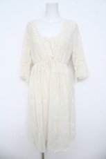 画像1: axes femme / レースアップチュニック M ベージュ Y-26-06-10-068-AX-OP-SZ-ZY (1)