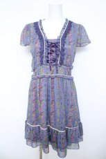 画像1: axes femme / バラストライプ×ドットワンピース M 紺 Y-26-06-10-070-AX-OP-SZ-ZY (1)
