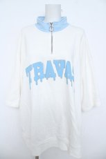 画像1: TRAVAS TOKYO / Logo half zip Tシャツ F ホワイト Y-26-06-10-008-PU-TO-SZ-ZY (1)