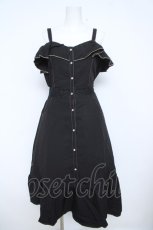 画像1: axes femme POETIQUE / ２ｗａｙフリルオフショルワンピース M 黒 Y-26-06-10-082-AX-OP-SZ-ZY (1)