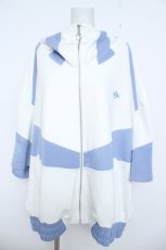 画像1: REFLEM / BIG切替ハーフスリーブパーカー F ホワイト×ブルー Y-26-06-10-009-PU-JA-SZ-ZY (1)