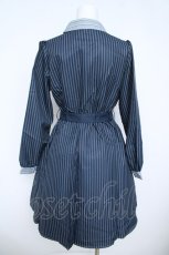 画像2: axes femme / ストライプ切替シャツチュニ M 紺 Y-26-06-10-085-AX-OP-SZ-ZY (2)