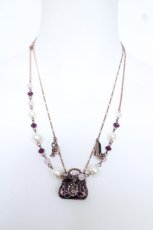 画像2: axes femme / バッグ型モチーフ2連ネックレス  パープル Y-26-06-10-001-AX-AC-SZ-ZY (2)