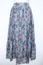 画像1: axes femme NOSTALGIE / 配色ローズ柄ロングスカート F グリーン Y-26-06-10-123-AX-SK-SZ-ZY (1)