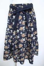 画像1: axes femme / ローズプリントフレアースカート M 紺 Y-26-06-10-126-AX-SK-SZ-ZY (1)