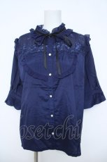 画像1: axes femme / チュールレース使いブラウス L ネイビー Y-26-06-10-022-AX-BL-SZ-ZY (1)