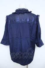 画像2: axes femme / チュールレース使いブラウス L ネイビー Y-26-06-10-022-AX-BL-SZ-ZY (2)