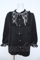 画像1: axes femme / 刺繍入りプチハイブラウス L 黒 Y-26-06-10-027-AX-BL-SZ-ZY (1)