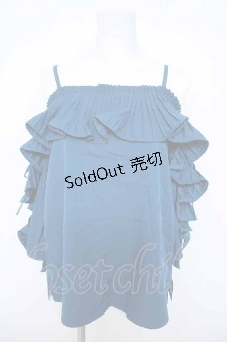 画像1: axes femme POETIQUE / ラッフルフリルブラウス M Bグリーン Y-26-06-10-029-AX-BL-SZ-ZY (1)