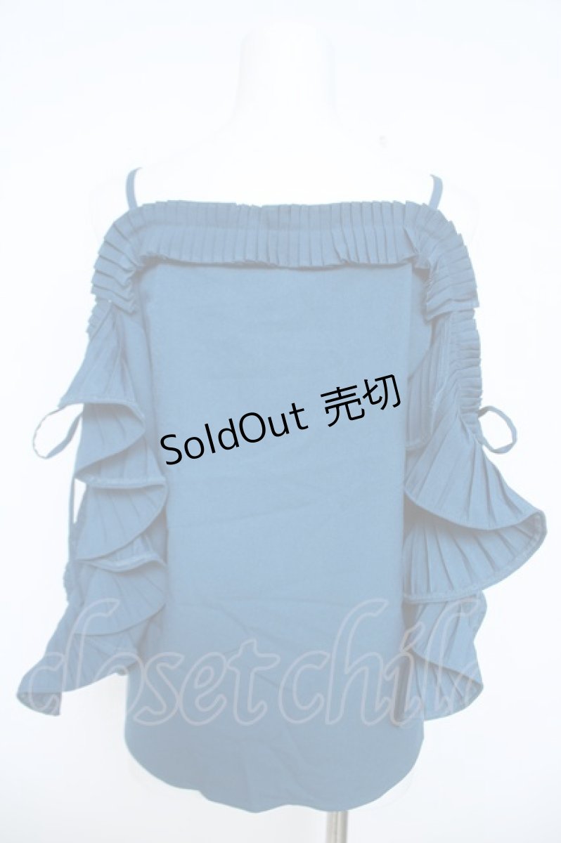 画像2: axes femme POETIQUE / ラッフルフリルブラウス M Bグリーン Y-26-06-10-029-AX-BL-SZ-ZY (2)