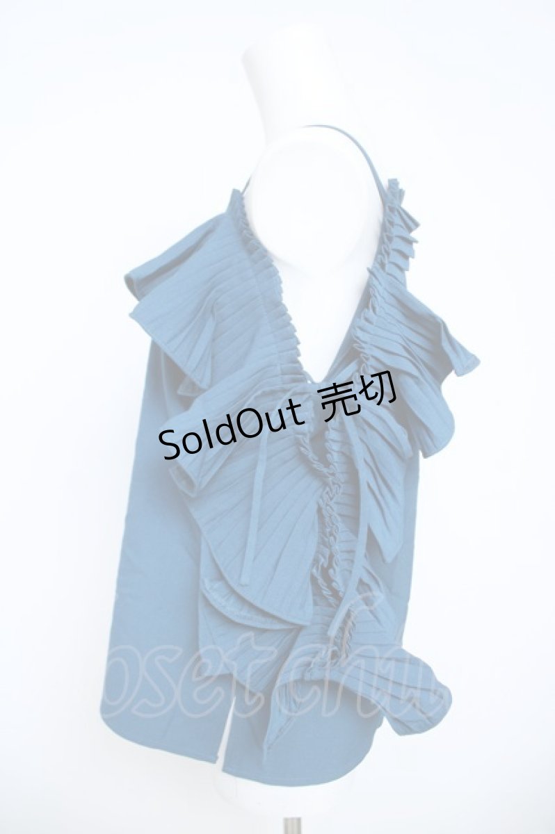 画像3: axes femme POETIQUE / ラッフルフリルブラウス M Bグリーン Y-26-06-10-029-AX-BL-SZ-ZY (3)