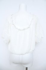 画像2: axes femme / フロントレースオフショルトップス M 白 Y-26-06-10-030-AX-BL-SZ-ZY (2)