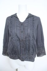 画像1: axes femme / コットンショート丈ブラウス M チャコール Y-26-06-10-033-AX-BL-SZ-ZY (1)