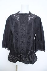画像1: axes femme / 繊細レース使いブラウス M 黒 Y-26-06-10-034-AX-BL-SZ-ZY (1)