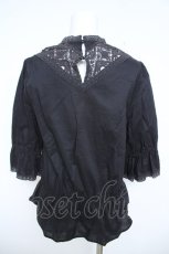 画像2: axes femme / 繊細レース使いブラウス M 黒 Y-26-06-10-034-AX-BL-SZ-ZY (2)