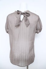 画像2: axes femme / モチーフレース付きブラウス M モカ Y-26-06-10-040-AX-BL-SZ-ZY (2)
