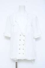 画像1: INGEBORG / Wボタンレース使いブラウス F 白 Y-26-06-12-001-LO-BL-SZ-ZY (1)