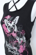 画像3: PEACE NOW / バタフライプリントタンクトップ M 黒 Y-26-06-12-030-PU-TO-SZ-ZY (3)