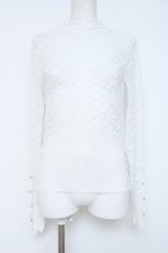 画像1: axes femme / プチローズレーストップス F 白 Y-26-06-12-032-AX-TO-SZ-ZY (1)