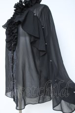 画像2: Ozz oneste / シフォンフリルブラウス  黒 Y-26-06-12-047-OO-TO-SZ-ZY (2)