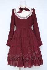 画像1: Innocent World / ティアードアリス長袖ワンピース M ボルドー Y-26-06-12-054-IW-OP-SZ-ZY (1)