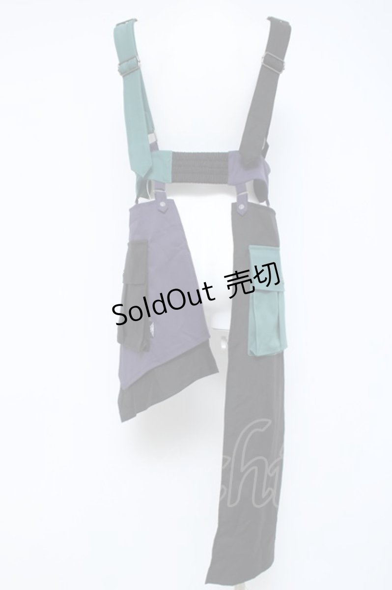 画像3: Ozz conte / 配色オーバースカート  黒×緑×紫 Y-26-06-12-056-OO-SK-SZ-ZS (3)